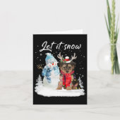 Carte Yorkipoa Père Noël Chien Noël Snowman Noël Pajama (Devant)