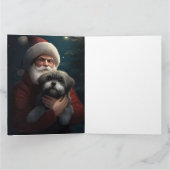 Carte Yorkipoo avec Noël Festif du Père Noël (Intérieur)