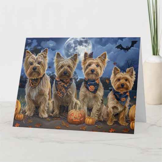Carte Yorkipoo Halloween Éffrayant (Devant)