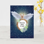 Carte Yorkshire terrier angel succulents wreath nuit (Fleur jaune)