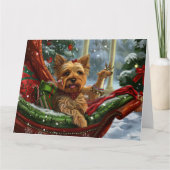 Carte Yorkshire Terrier Chien Fête de Noël (Devant)