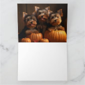 Carte Yorkshire Terrier Chiot Automne Citrouille délice (Intérieur)
