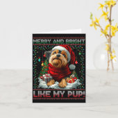 Carte Yorkshire Terrier Christmas Tree Decorations Dog L (Fleur jaune)