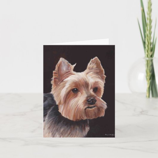 Carte Yorkshire Terrier Dog Art peinture à l'huile de ch (Devant)