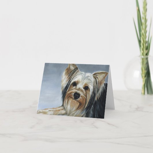 Carte Yorkshire Terrier Dog Art peinture à l'huile de ch (Devant)
