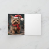Carte Yorkshire Terrier Dog dans la neige Noël (Intérieur)