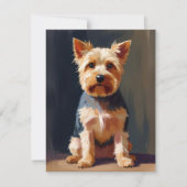 Carte Yorkshire Terrier Dog Pet Painting Card (Devant)