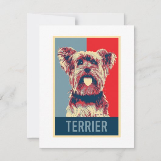 Carte Yorkshire Terrier Dog Portrait Pop Art (Devant)