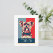 Carte Yorkshire Terrier Dog Portrait Pop Art (Debout devant)