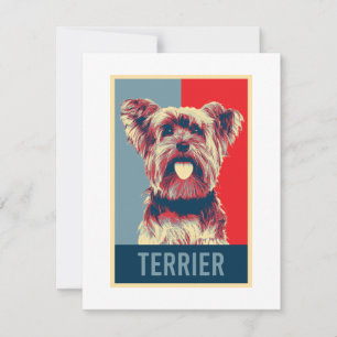 Carte Yorkshire Terrier Dog Portrait Pop Art