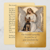 Carte Yorkshire Terrier Élégant Angel Sympathie (Devant / Derrière)