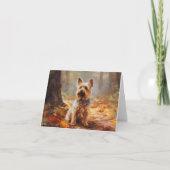 Carte Yorkshire Terrier en automne Leaves automne Inspir (Devant)