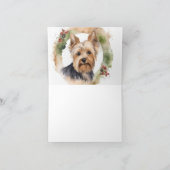 Carte Yorkshire Terrier Fête de la couronne de Noël Coup (Intérieur)