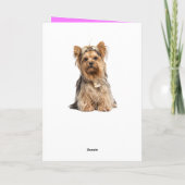 Carte Yorkshire Terrier rose mignon Yorkie Joyeux annive (Dos)