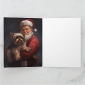 Carte Yorkshire Terrier Santa Claus Festive Noël (Intérieur)