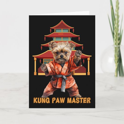 Carte Yorkshire Terrier Yorkie Karate Martial Arts Funny (Devant)