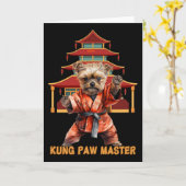Carte Yorkshire Terrier Yorkie Karate Martial Arts Funny (Fleur jaune)