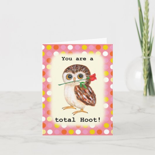Carte You are a total Hoot Cute Funny Owl Valentine (Devant)