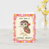 Carte You are a total Hoot Cute Funny Owl Valentine (Fleur jaune)