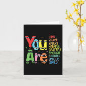 Carte You Are Kind Smart Brave Motivational Back To Scho (Fleur jaune)