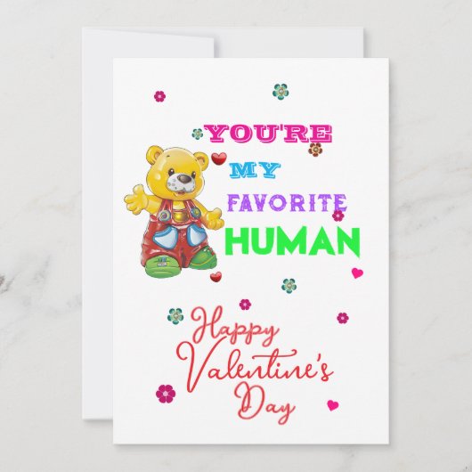 Carte You are my favorite human Valentine's day (Devant)