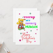 Carte You are my favorite human Valentine's day (Devant/Arrière en situation)