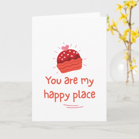 Carte You Are My Happy Place Romantic Love Quote (Fleur jaune)