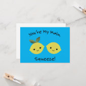 Carte You are My Main Squeeze citrons (Devant/Arrière en situation)