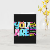 Carte You Are Smart Brave Strong Kind Loved Motivation T (Fleur jaune)