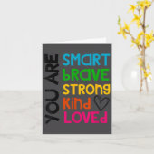 Carte You Are Smart Brave Strong Kind Loved Motivation T (Fleur jaune)