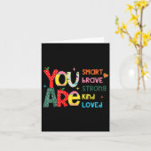 Carte You Are Smart Brave Strong Kind Loved Motivation T (Fleur jaune)