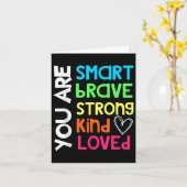 Carte You Are Smart Brave Strong Kind Loved Motivation T (Fleur jaune)