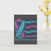 Carte You Are Worthy Loved Needed Enough Suicide Prevent (Fleur jaune)