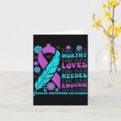 Carte You Are Worthy Loved Needed Enough Suicide Prevent (Fleur jaune)