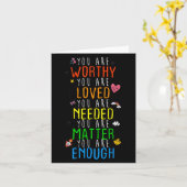 Carte You Are Worthy You Are Loved Suicide Prevention Aw (Fleur jaune)