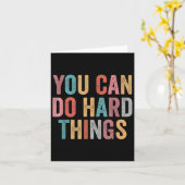 Carte You Can Do Hard Things Motivational Quote Teacher  (Fleur jaune)