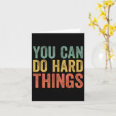 Carte You Can Do Hard Things Shirt For Teachers Motivati (Fleur jaune)