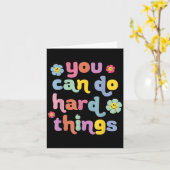 Carte You Can Do Hard Things Teacher Back To School Moti (Fleur jaune)