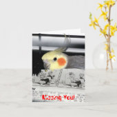 Carte You Cockatiel (Fleur jaune)