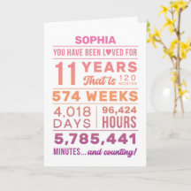 You Have Been Loved 11 Years Birthday Card