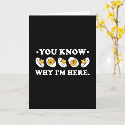 Carte You Know Why I'm Here Deviled Egg Groovy Thanksgiv (Fleur jaune)
