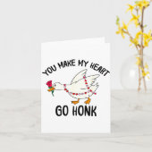 Carte You Make My Heart Go Honk Funny Goose Valentine Sa (Fleur jaune)