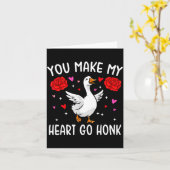 Carte You Make My Heart Go Honk Valentine Goose  (Fleur jaune)