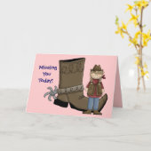 Carte You Missing Boot & Cowgirl - Western (Fleur jaune)