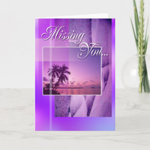 Carte You Missing (violet/coucher de soleil)