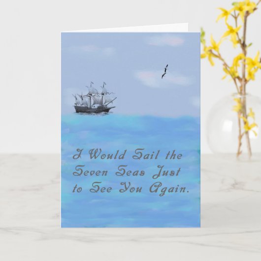 Carte You Missing with Ship and Seas (Fleur jaune)