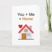 Carte You Plus Me Equals Home Valentine's Day  (Devant)