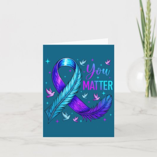 Carte You Ribbon Bird Suicide Prevention Awareness (Devant)