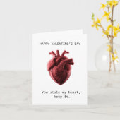 Carte You stole my heart Valentines day (Fleur jaune)