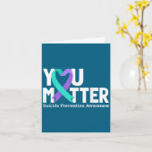 Carte You Suicide Prevention Awareness Teal &amp; Purple (Fleur jaune)